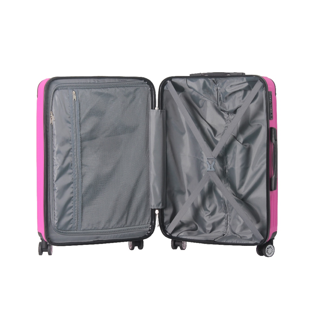 3-Piece Lightweight ABS Hardshell Luggage Set (20", 24", 26") In Honey Powder With Spinner Wheels, TSA Lock, And Adjustable Telescopic Handle - Durable Travel Suitcases_voghion.com